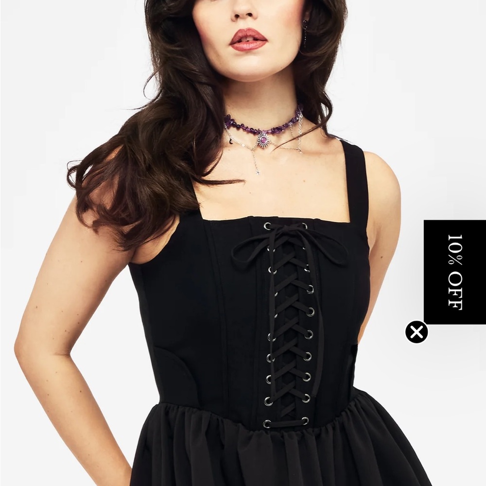 Disturbia Miranda Mini Corset Dress Black Size 10 US NWOT Goth Women’s - Picture 2 of 8
